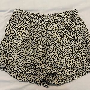 Aerie Black and Cream Polka Dot High Waist Shorts